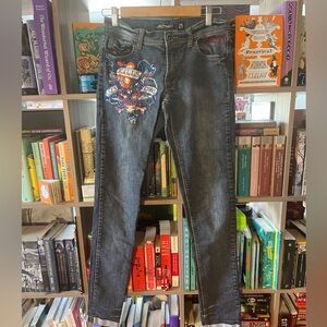 Ed hardly patched low rise skinny jeans